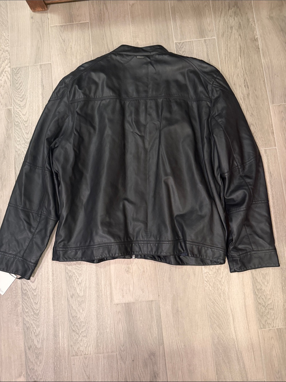 Calvin Klein Men's Black Leather Jacket Size XXL NWT - Picture 2 of 5